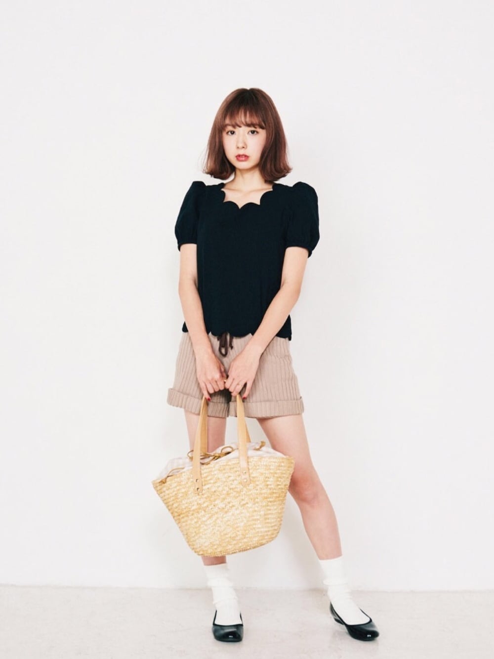 ニットショートパンツ」の人気ファッションコーディネート