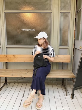 「RUBY AND YOU（ルビーアンドユー）のアイテム（バックパック/リュック）」を使った、AMOさん（レディース・167cm）の春コーディネート