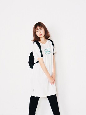 「RUBY AND YOU（ルビーアンドユー）のアイテム（バックパック/リュック）」を使った、AMOさん（レディース・167cm）の春コーディネート