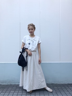 「Steven Alan（スティーブンアラン）のアイテム（スカート）」を使った、AMOさん（レディース・167cm）の夏コーディネート