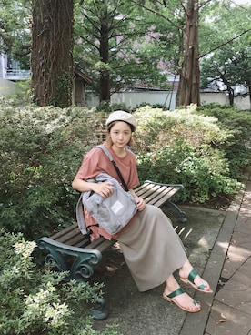 「RUBY AND YOU（ルビーアンドユー）のアイテム（バックパック/リュック）」を使った、AMOさん（レディース・168cm）の秋コーディネート