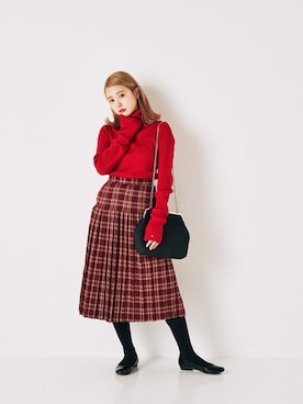 「RUBY AND YOU（ルビーアンドユー）のアイテム（トートバッグ）」を使った、AMOさん（レディース・168cm）の秋コーディネート
