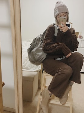 「Steven Alan（スティーブンアラン）のアイテム（ブーツ）」を使った、AMOさん（レディース・168cm）の冬コーディネート
