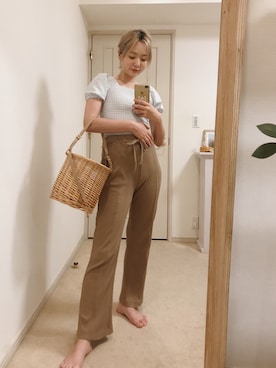「アイテム（アクセサリー）」を使った、AMOさん（レディース・168cm）の春コーディネート