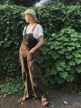 「RUBY AND YOU（ルビーアンドユー）のアイテム（キャップ）」を使った、AMOさん（レディース・168cm）の夏コーディネート