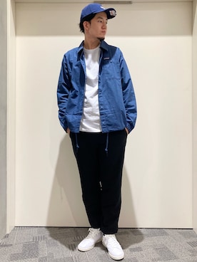 「キャンプ」｜「アイテム（ブルゾン）」を使った、やまChanさん（メンズ・182cm）の春コーディネート