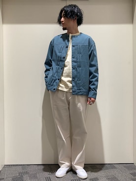 「FORK&SPOON（フォークアンドスプーン）のFORK&SPOON　ボートネックボーダー（Tシャツ/カットソー）」を使った、やまChanさん（メンズ・182cm）の春コーディネート