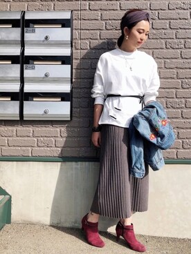 「BACK NUMBER（バックナンバー）のアイテム（デニムジャケット）」を使った、koko💋さん（レディース・158cm）の秋コーディネート