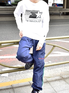 「STARTER BLACK LABEL（スターターブラックレーベル）のアイテム（トップス）」を使った、gakuさん（メンズ・170cm）の冬コーディネート