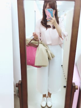 「JUSGLITTY（ジャスグリッティー）のアイテム（パンツ）」を使った、main☺︎さん（レディース・158cm）の春コーディネート