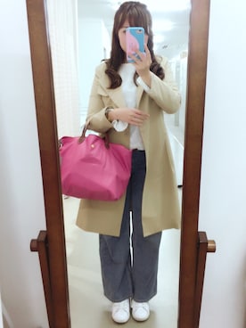 「JUSGLITTY（ジャスグリッティー）のアイテム（ジャケット/アウター）」を使った、main☺︎さん（レディース・158cm）の春コーディネート