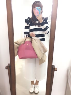 「JUSGLITTY（ジャスグリッティー）のアイテム（パンツ）」を使った、main☺︎さん（レディース・158cm）の春コーディネート