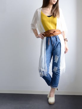 「ＡＮＤＪ（アンドジェイ）のアイテム」を使った、makotoさん（レディース・165cm）の春コーディネート