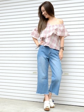 「ＡＮＤＪ（アンドジェイ）のアイテム」を使った、makotoさん（レディース・165cm）の夏コーディネート