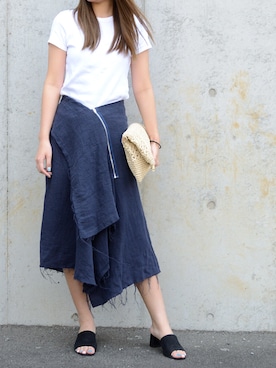 「ラップスカート」｜makotoさん（レディース・165cm）の夏コーディネート