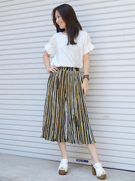 「ＡＮＤＪ（アンドジェイ）のアイテム」を使った、makotoさん（レディース・165cm）の夏コーディネート