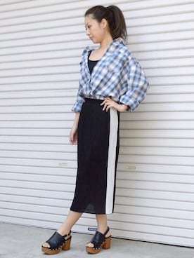 「ＡＮＤＪ（アンドジェイ）のアイテム」を使った、makotoさん（レディース・165cm）の夏コーディネート