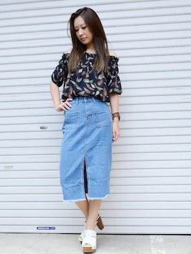 「ＡＮＤＪ（アンドジェイ）のアイテム」を使った、makotoさん（レディース・165cm）の夏コーディネート