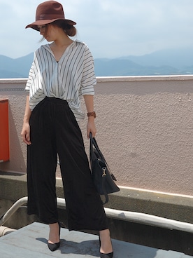 「ＡＮＤＪ（アンドジェイ）のアイテム」を使った、makotoさん（レディース・165cm）の夏コーディネート