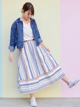 「CONVERSE（コンバース）のconverse（コンバース） ALL STAR OX（オールスターOX）（スニーカー）」を使った、makotoさん（レディース・165cm）の春コーディネート