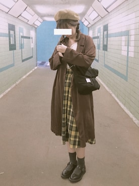 「秋のブラウンスタイル」｜「アイテム（その他アウター）」を使った、sweetea さん（レディース・166cm）の秋コーディネート