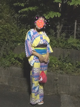 「チチカカ」｜「アイテム（浴衣）」を使った、rikopinpさん（レディース・156cm）の夏コーディネート