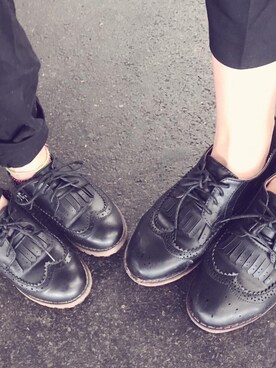 「no brand（ノーブランド）のアイテム（ローファー）」を使った、ksさん（キッズ・120cm）の冬コーディネート
