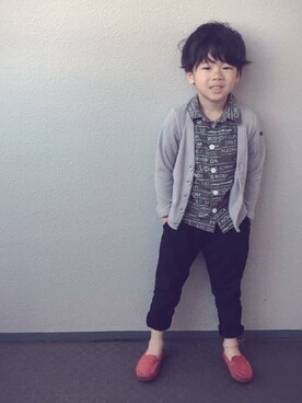 「no brand（ノーブランド）のアイテム（モカシン/デッキシューズ）」を使った、ksさん（キッズ・120cm）の春コーディネート