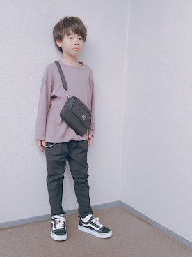 「MARKEY'S（マーキーズ）のアイテム（Tシャツ/カットソー、ピンク系）」を使った、ksさん（キッズ）の秋コーディネート