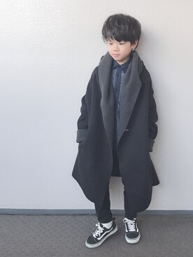 「antiqua（アンティカ）のアイテム（その他アウター）」を使った、ksさん（キッズ・125cm）の冬コーディネート