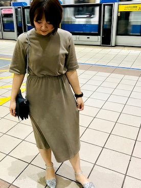 「SENSE OF PLACE by URBAN RESEARCH（センスオブプレイスバイアーバンリサーチ）のアイテム（チュニック）」を使った、Guan Giさん（レディース・164cm）の夏コーディネート