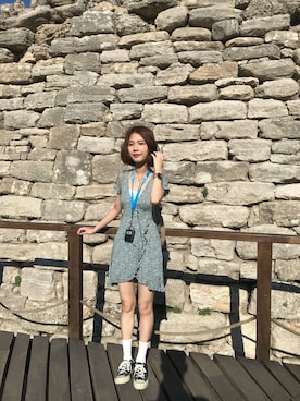 「PULL&BEAR（プルアンドベア）のアイテム（ワンピース/ドレス）」を使った、Fang Yunさん（レディース・156cm）の秋コーディネート