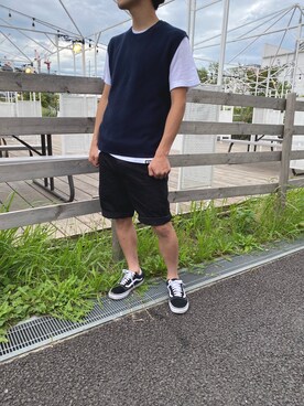 「BT21（ビーティーイシビル）のアイテム」を使った、ふぁっじさん（メンズ・167cm）の夏コーディネート