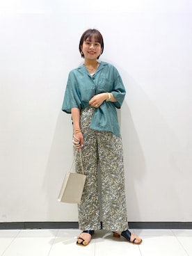 「ペイズリー柄パンツ」｜あかぷくさん（レディース・160cm）の夏コーディネート