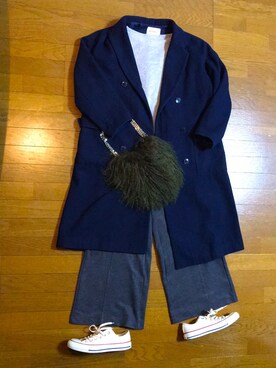 「シルバー」｜「アイテム（チェスターコート）」を使った、marumikaさん（レディース・152cm）の冬コーディネート