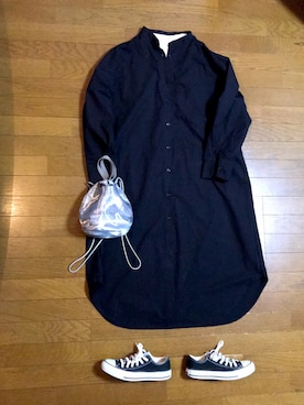 「coca（coca）（コカ）のアイテム（シャツワンピース）」を使った、marumikaさん（レディース・152cm）の秋コーディネート