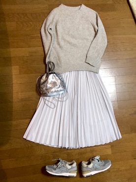 「NOMBRE IMPAIR（ノンブルアンペール）のアイテム（ニット/セーター）」を使った、marumikaさん（レディース・152cm）の冬コーディネート