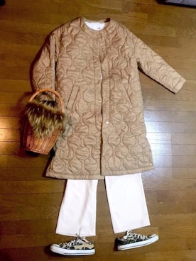 「troisのアイテム（ジャケット/アウター）」を使った、marumikaさん（レディース・152cm）の秋コーディネート