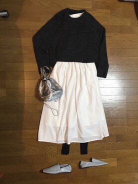 「スクエアトゥ」｜「アイテム（スリッポン）」を使った、marumikaさん（レディース・152cm）の秋コーディネート