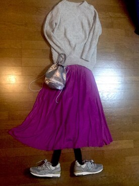 「NOMBRE IMPAIR（ノンブルアンペール）のアイテム（ニット/セーター）」を使った、marumikaさん（レディース・152cm）の春コーディネート