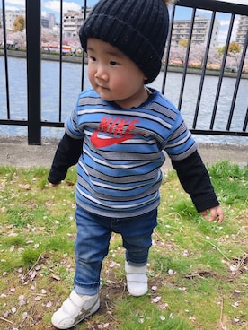 「Carter's（カーターズ）のアイテム（トップス）」を使った、rihi_to⋆﻿ さん（キッズ・80cm）の春コーディネート