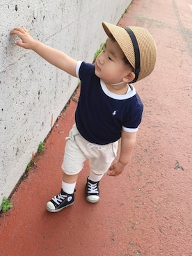 「H&M（エイチ・アンド・エム）のアイテム（シューズ）」を使った、rihi_to⋆﻿ さん（キッズ・74cm）の夏コーディネート