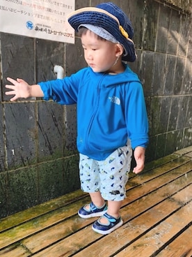 「THE NORTH FACE（ザノースフェイス）のアイテム（水着）」を使った、rihi_to⋆﻿ さん（キッズ・80cm）の夏コーディネート