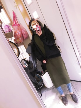 「スプリングSENSEOFPLACE」｜「アイテム（ブルゾン）」を使った、sawawaさん（レディース・157cm）の冬コーディネート
