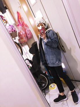 「A part by（アパートバイ）のアイテム（パーカー）」を使った、sawawaさん（レディース・157cm）の冬コーディネート