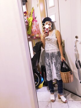 「selectshop moca（セレクトショップモカ）のアイテム」を使った、sawawaさん（レディース・157cm）の夏コーディネート