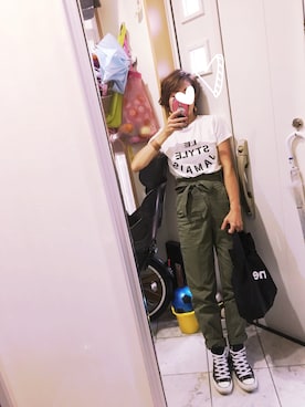 「カーキパンツ」｜sawawaさん（レディース・157cm）の秋コーディネート