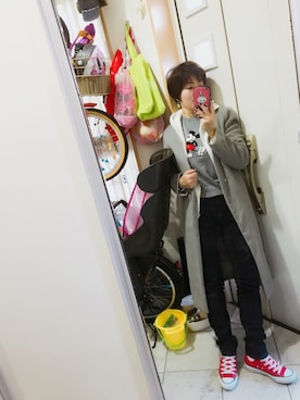 「Eddie Bauer（エディーバウアー）のアイテム（パンツ）」を使った、sawawaさん（レディース・157cm）の冬コーディネート