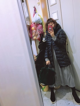 「Eddie Bauer（エディーバウアー）のアイテム（ジャケット/アウター）」を使った、sawawaさん（レディース・157cm）の冬コーディネート