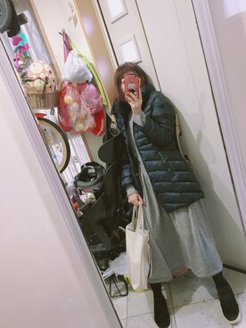 「Eddie Bauer（エディーバウアー）のアイテム（ジャケット/アウター）」を使った、sawawaさん（レディース・157cm）の冬コーディネート